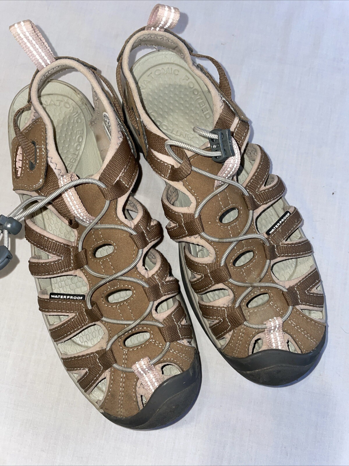 Scarpe Keen River donna taglia 9 5 M pelle marrone impermeabile nuoto spiaggia