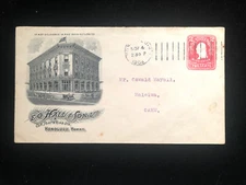 HI HONOLULU 1904 COVER 2¢ ENTIRE #U395 ILLUS BLDG