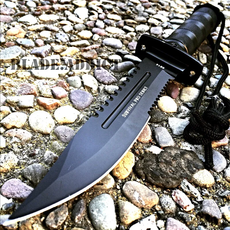 11 Military Tactical Hunting Survival Knife Camping Fishing Rambo Bowie  Sheath