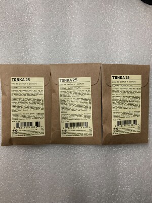 3 X Le Labo Tonka 25 New Carded & Sealed 0.75ml Sample Vial