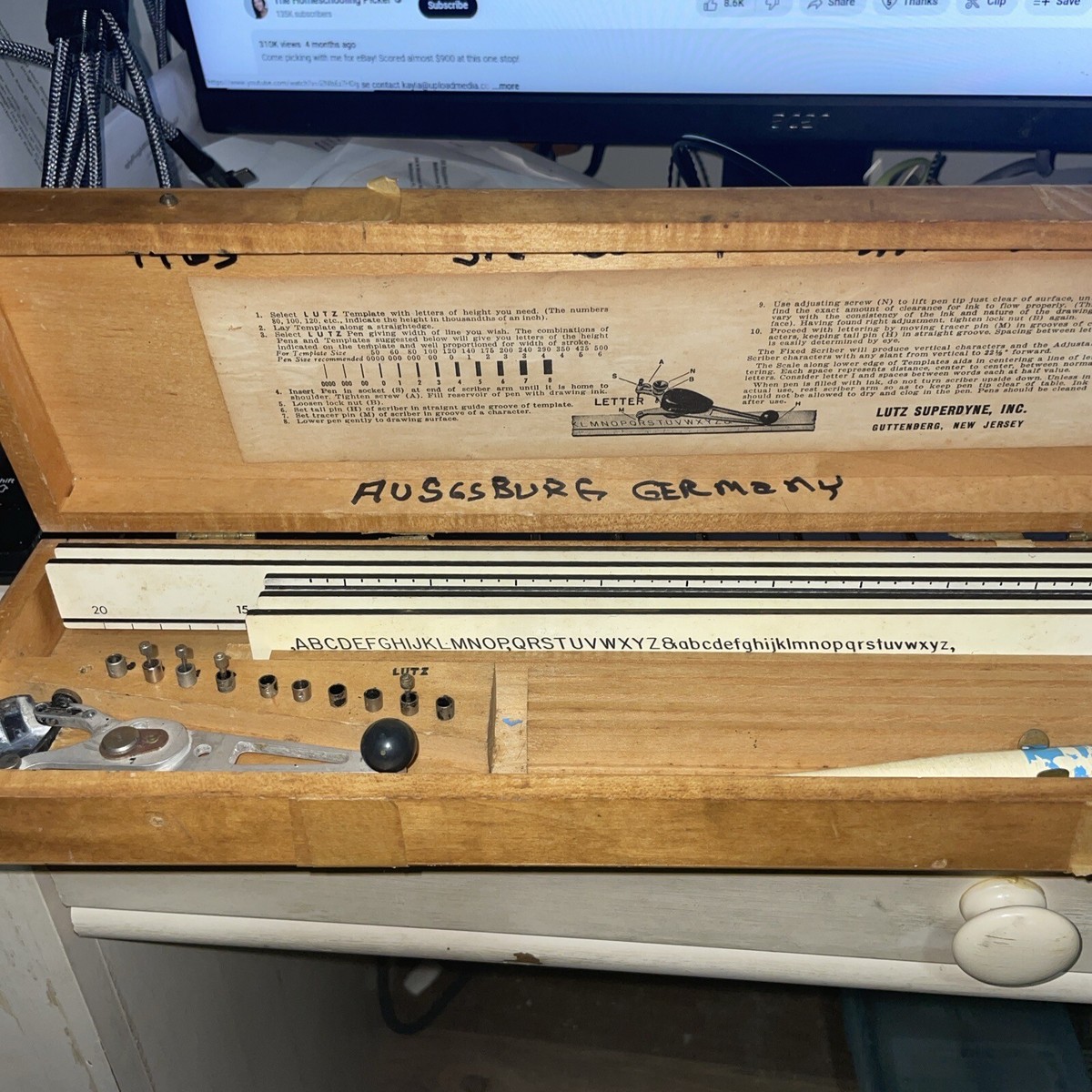 VINTAGE KEUFFEL & ESSER K&E LEROY LETTERING SET DRAFTING TOOL As