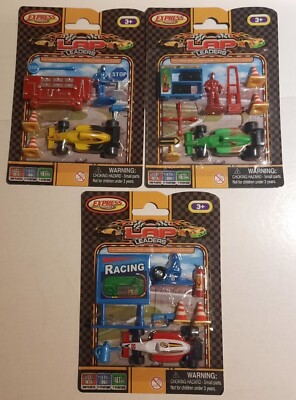 Lap Leaders 8pcs Lot of 3 Diecast Metal & Plastic Race Car Set Toy