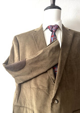 Ralph Lauren Corduroy Sport Coat Jacket 50R Brown-Tan Elbow Pads Cotton 2-Button