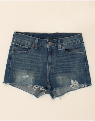 Levi's Damen Distressed Denim Shorts W28 mittelblau Baumwolle CD85