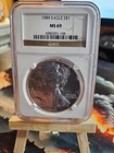 1989 American Silver Eagle Coin - NGC MS69