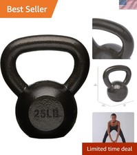Heavy-Duty Cast Iron Kettlebell - 25lb Textured Grip for Ultimate Performance