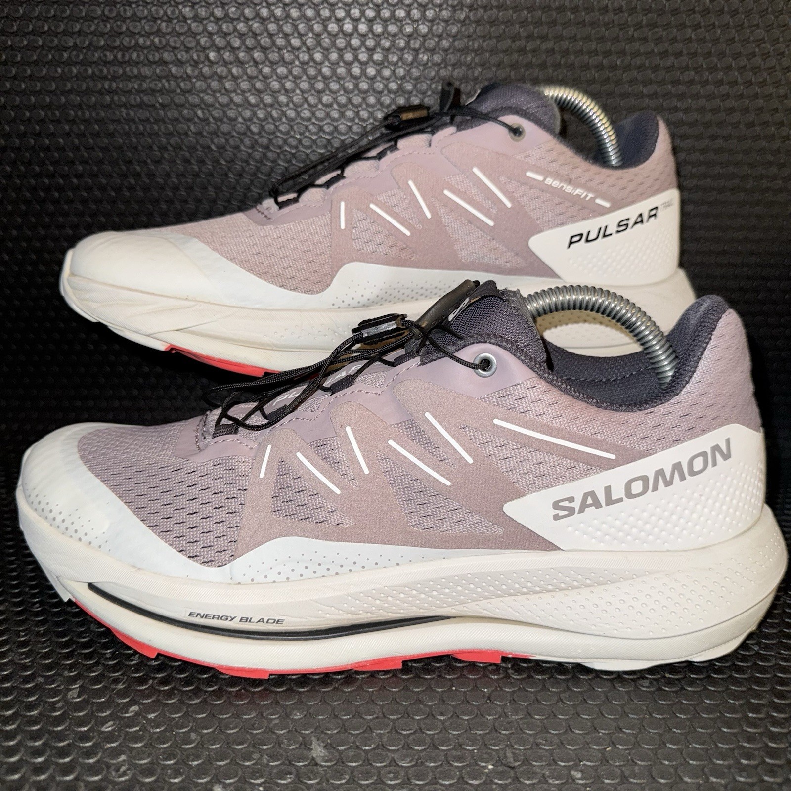 Scarpe da corsa Salomon Pulsar Trail grigio viola atletica escursionismo donna taglia 9 5
