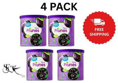 Great Value Unsweetened Prunes 16 oz Canister 4 Pack Bulk Dried Fruit