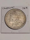 1879-P Philadelphia Morgan Silver Dollar AU Almost Uncirculated ChopMark? Stamp?