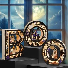 Light Up Wooden BOO Letters Set of 3 - 30cm Halloween LED Decoration
