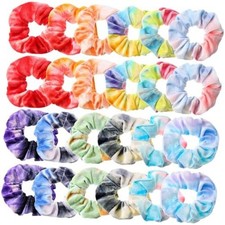 24 Pieces Rainbow Hair Scrunchies Elastic Bands Scrunchy Velvet Bright Colors