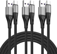 3-Pack 10ft Fast USB-C Charger for Samsung Galaxy S22 S21 S20 S10 S9 S8 Plus