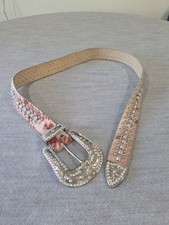B.B. Simon Pink Calf Hair Leather Silver Tone...