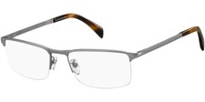 David Beckham Men's Ruthenium Half-Rim Rectangle Eyeglass Frames DB7034 0R81 39