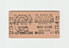 Great Western Railway Ticket West Ealing to Slough 3rd Class, 1930