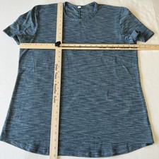 Lululemon Shirt Mens Large Blue Heather Thick Midweight Short Sleeve Tee Stretch