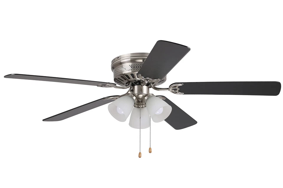 - 52" Flushmount Satin Nickel LED Ceiling Fan with 3 lights - CC52SN5L3 (10286) - Image 2 of 2