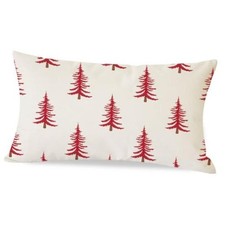 Christmas Pillow Cover 12x20 Inch, Red 20" x 12" Pack of 1 Red Cream