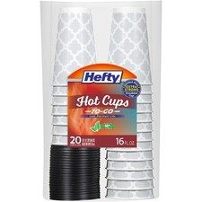 Disposable Hot Cups with Lids 16 oz 20 Count Leak Resistant Double Wall