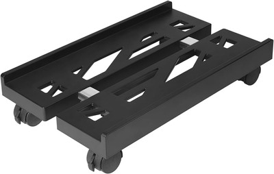 Adjustable Computer Tower Stand with 4 Rolling Casters, Ventilated Mobile CPU Ho