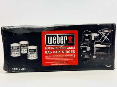 Weber Butan Propan Gaskartuschen 3x 445g für Grill Camping Outdoor