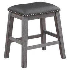 Lexicon Timbre Contemporary Wood Counter Height Stools in Gray (Set of 2)