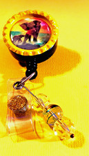 Animal Elephant 6 Id badge holder retractable alligator clip