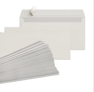 BK-POWERTCS Briefumschläge Umschlag Brief DIN Lang 11x22 Papierstärke 80 g/m² Selbstklebung