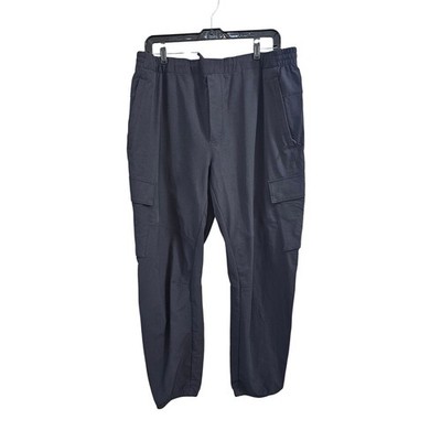 VSRT Mens Black Tech Cargo Joggers XL Elastic Waist Nylon Stretch RN104141 EUC