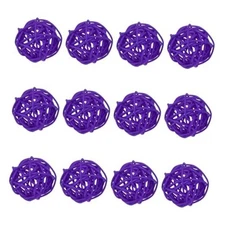 12-Pack Wicker Rattan Balls 40mm/1.6 Inch Decorative Rattan Balls Orbs Purple