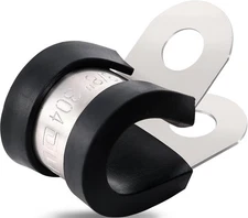 100PCS Cable Clamps 3/8 Inch 304 Stainless Steel Inch, Black 