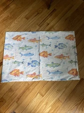 THE COMPANY STORE  Fish Print Cotton  Pillowcases 32x22 Standard