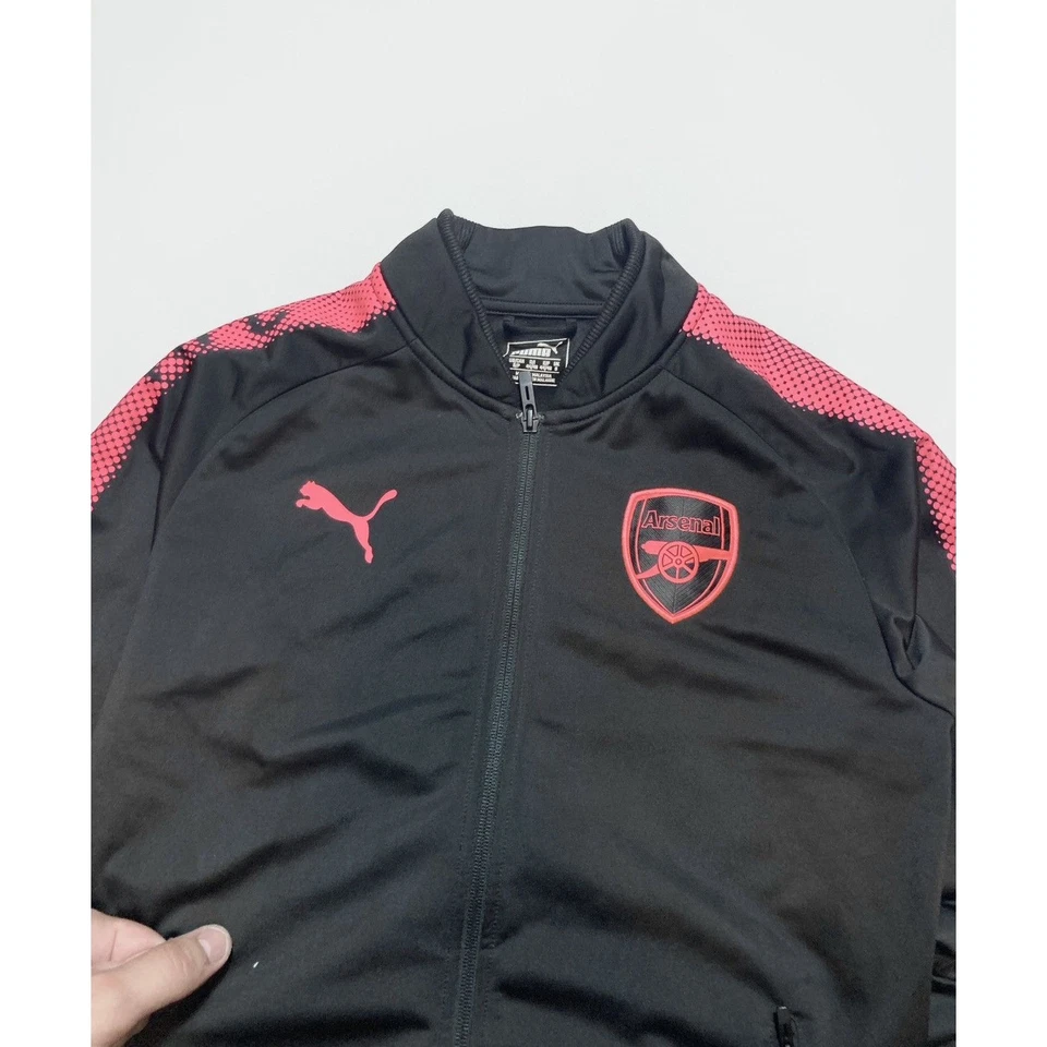 Arsenal FC Puma Stadium Mens S black/pink Full Zip Football Track Top - Image 2 of 4