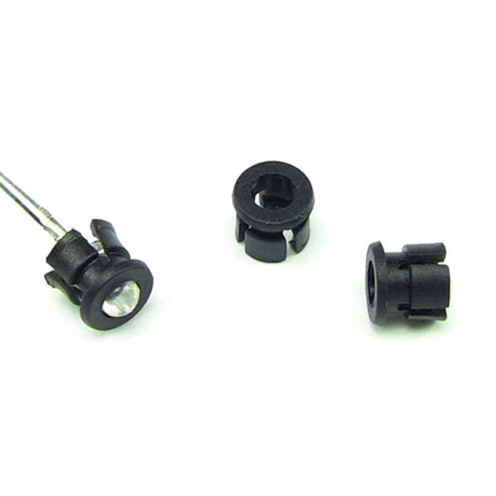 100 x 3mm LED Bezel Holder Mount Black Through-Hole Panel Display Case