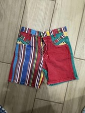 Vintage Goodfellow Colorblock Patchwork Shorts Striped,Size 10 Rare Retro