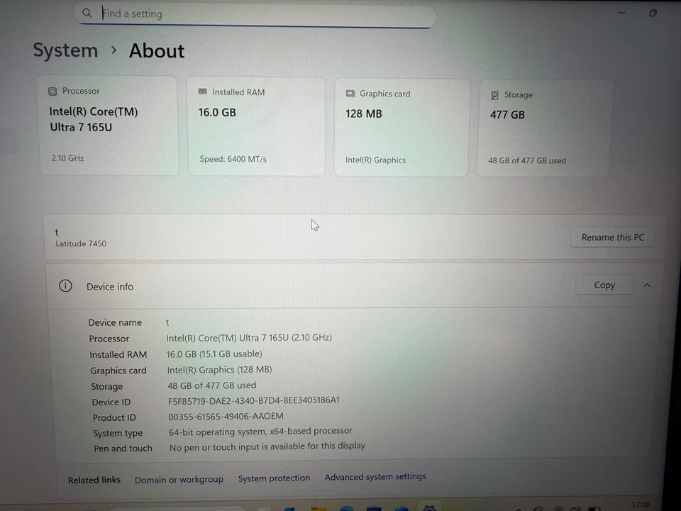 Dell Latitude 7450 · Core Ultra 7 165U · 16GB · 512GB, photo 2 of 5