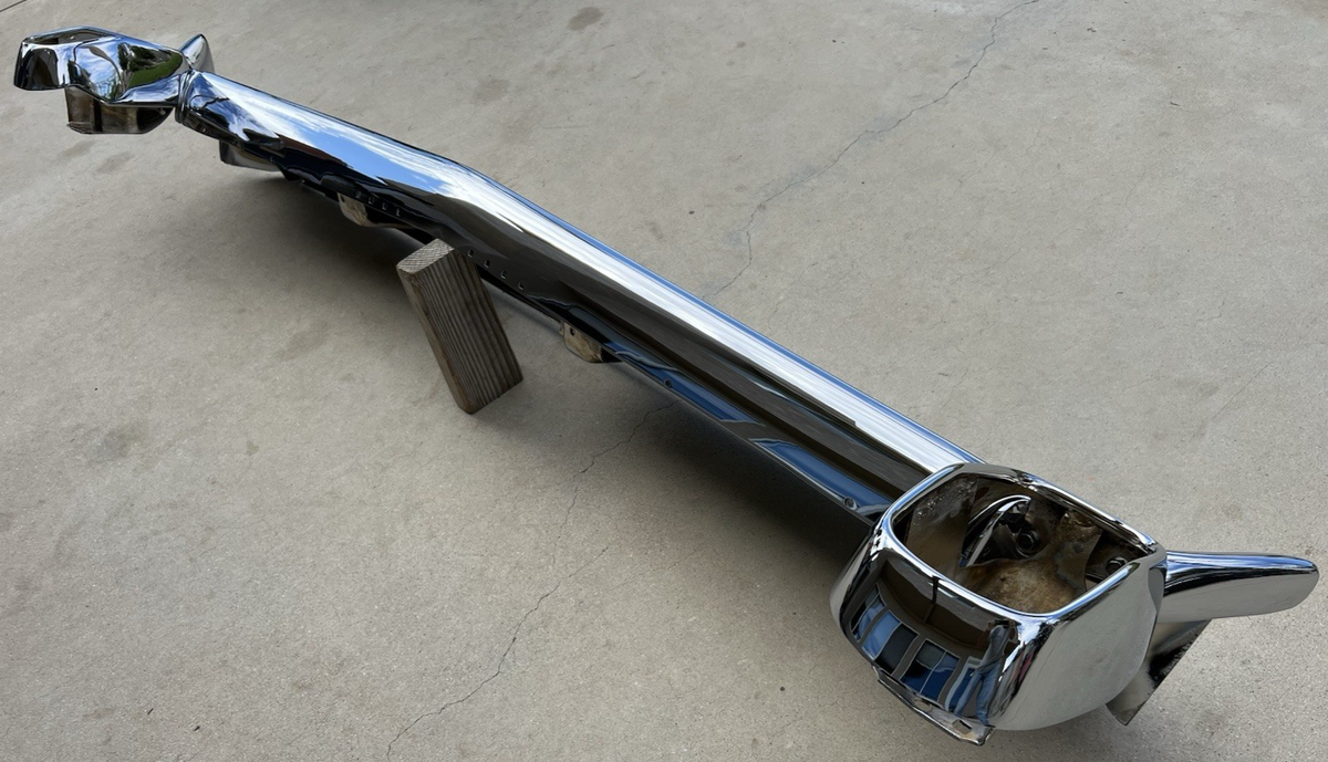 X CADILLAC NEW TRIPLE PLATED CHROME REAR BACK IMPACT BUMPER 1962