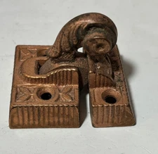 Antique Window Lock Sash Cast Iron  Eastlake Hardware Part Copper Tone Finish