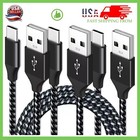 1/3 Pack 3/6/10Ft USB to Type-C Cable Fast Charger Charging Data Sync Cord