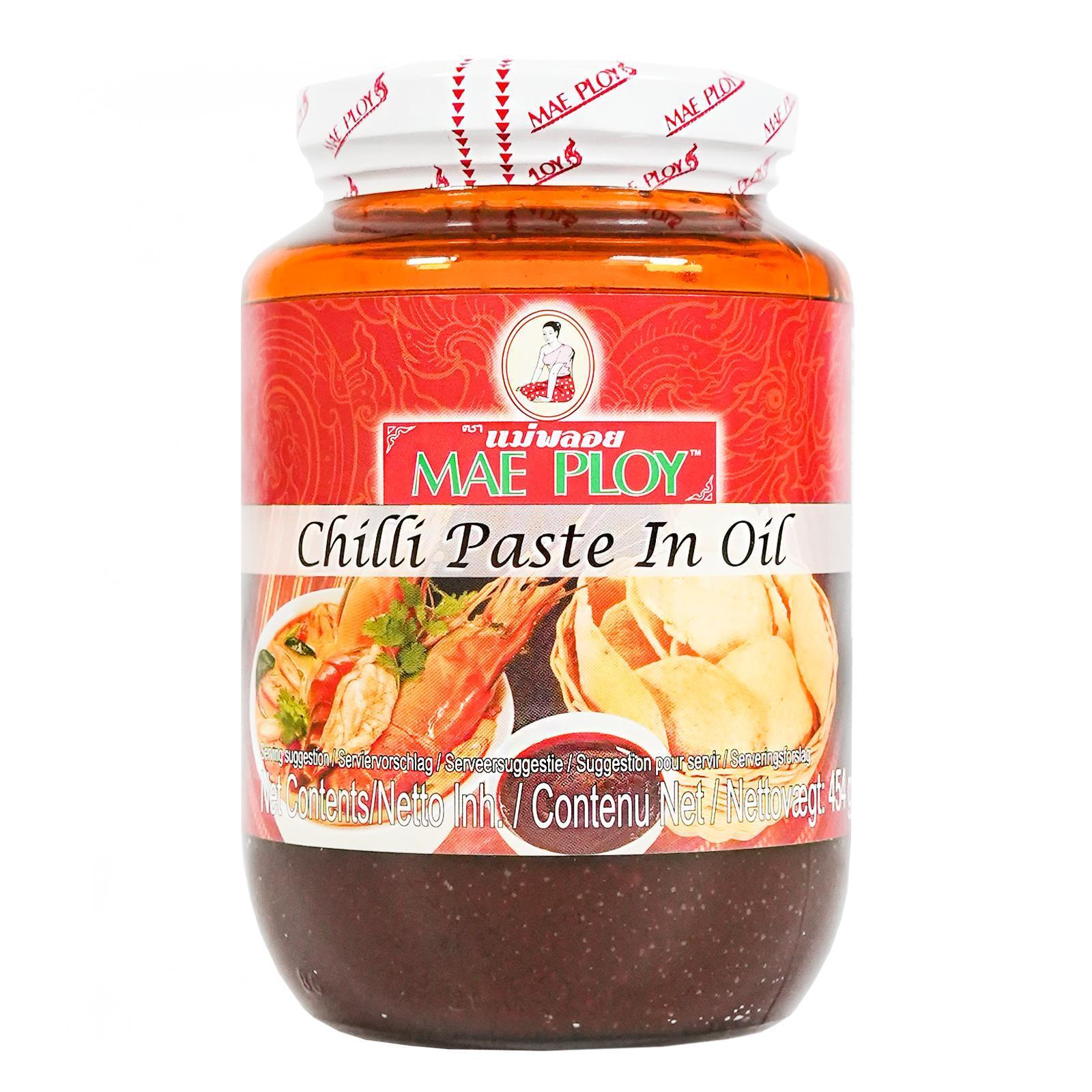 Mae Ploy Thailändische süße Chili Chilli Paste 454g Nam Prik Pao in Sojaöl