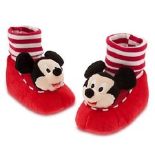 MICKEY MOUSE Zapatillas Peluche Disfraz Bebé Rayas Infante Disney Store 2015 ROJO