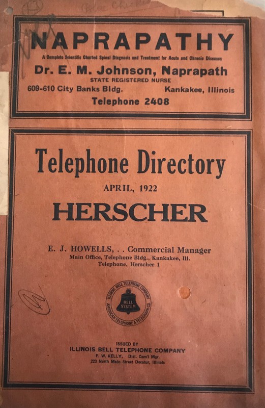 Herscher Telephone Directory 1922
