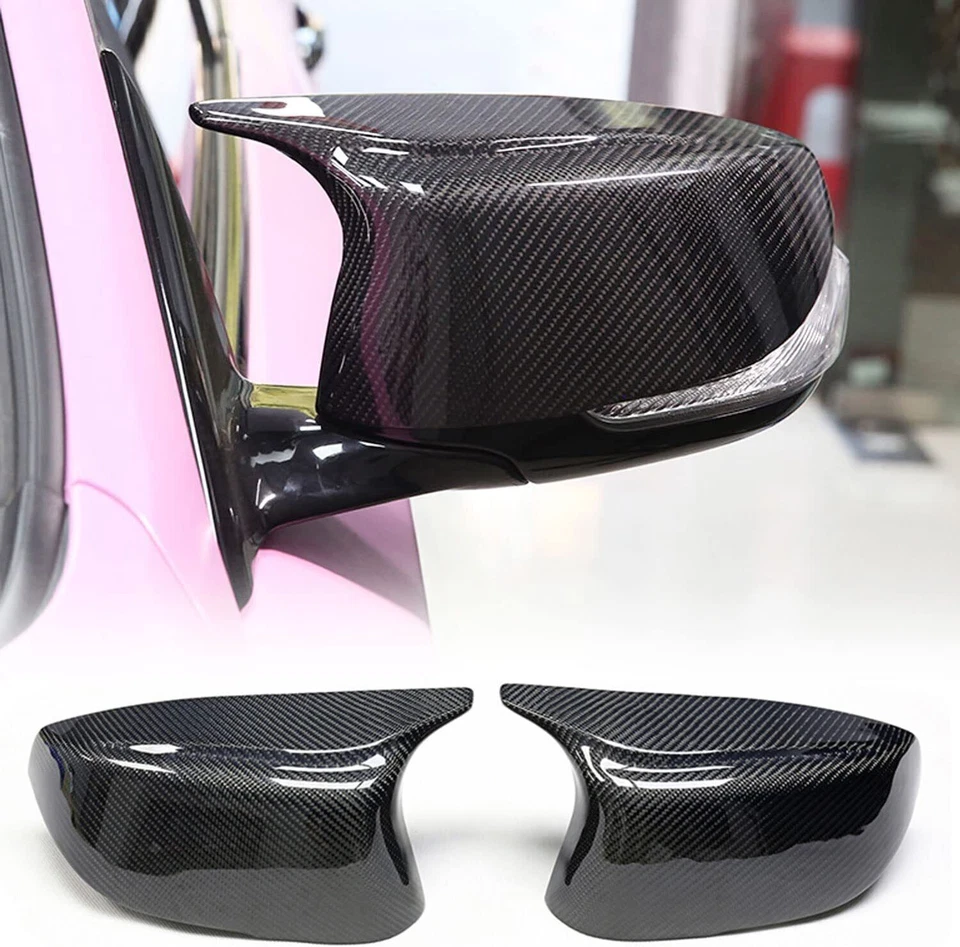 For Infiniti Q50 Q60 2014 -2021 Carbon Fiber M3 Style Side Mirror Cover Cap 2pcs - Image 2 of 4