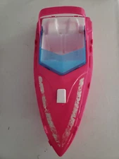 RARE VTG American Plastic Toys Inc. Pink Barbie Speed Boat 19" BLUE WINDSHIELD
