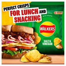 Walkers Salt & Vinegar Multipack Crisps, Pack of 2, 100% Great British Potatoes