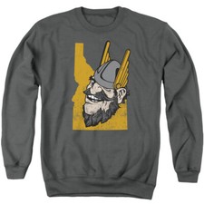 University of Idaho Adult Crewneck Sweatshirt State Shape, Charcoal, S-3XL