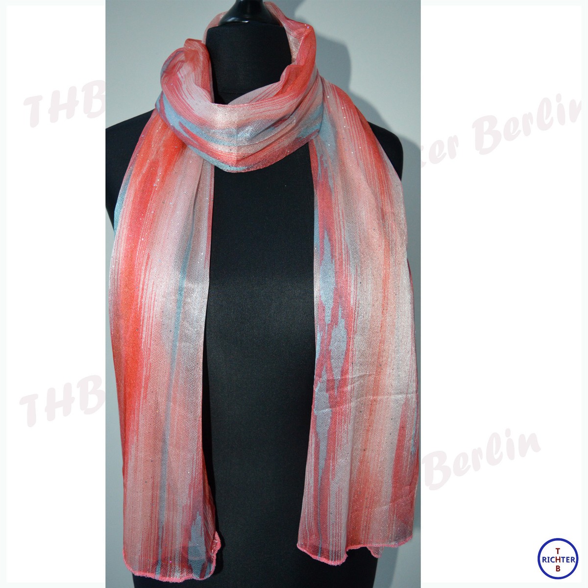 Damen Schal 70x70cm - Pünktchen Muster Mit Trachten Brosche