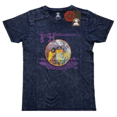 Jimi Hendrix 'Are You Experienced' Navy Blue Snow Wash T shirt - NEW