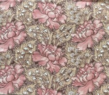 Timeless Treasures 2007 One Half Yard Fabric Floral Pink Brown see description