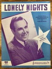 Lonely Nights 1938 Sheet Music Russ Morgan Cover, BVC